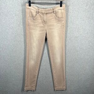 Brunello Cucinelli Womens Slim Fit Pants Taupe Tan Stretch Cotton Made in Italy